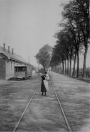 Het tramstation te Gorredijk zoals de onderwijzer Sipke Heijenga het rond 1900 zag.
