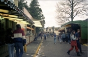 Van 1969 tot eind jaren 80 behoorde ook een gedeelte van de Nieuwstraat (gelegen tussen de Marktstraat en Hoofdstraat) tot het kermisterrein, Hier hadden vooral de consumptie en spel/altijd prijs zaken een standplaats. Bijgevoegde foto is gemaakt tijdens de najaarseditie van de Gordykstermerke in het jaar 1983. Voor wie goed kijkt ziet de koeien aan de balie staan voor hotel, café-restaurant van der Zee. (foto: Nico Rampen)