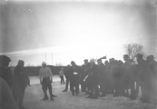 De buurtvereniging van Kortezwaag houdt hier hardrijden op de ijsbaan van de ''Eendracht'' te Gorredijk