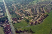 Luchtfoto van Jan de Vries van Gorredijk omstreeks 1978.